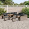vidaXL Gartensofa-set mit Kissen 17 pcs Grau Poly-Rattan