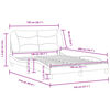 vidaXL Bettgestell ohne Matratze "Hvar" Hellgrau 140x200 cm Stoff