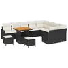vidaXL Gartensofa-set mit Kissen 12 pcs Schwarz Poly-Rattan