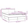vidaXL Boxspringbett mit Matratze & LED Hellgrau 140x220 cm Samt