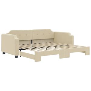 vidaXL Tagesbett Ausziehbar Creme 80x200 cm Stoff