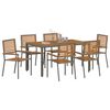 vidaXL Garten Essgruppe 7 pcs Grau und Braun Poly-Rattan