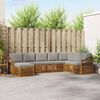 vidaXL Ecksofa Set 8 pcs Nat&uuml;rlich und Hellgrau Massivholz Akazie
