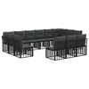 vidaXL Outdoor-Sofagarnitur 10 pcs Schwarz und Dunkelgrau Polyester