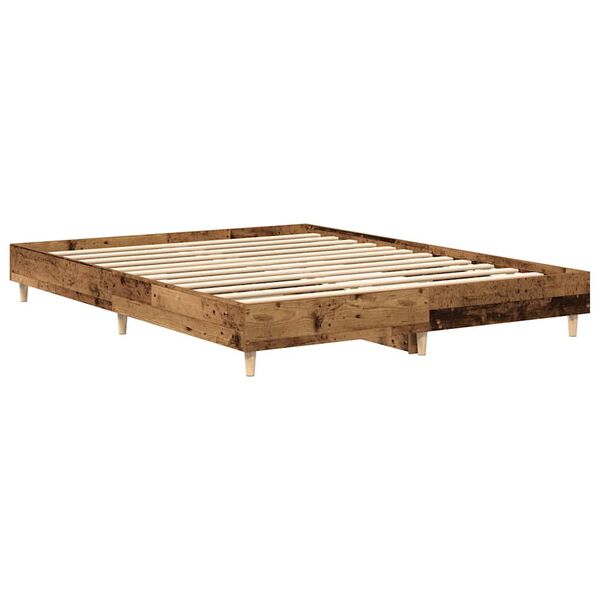 vidaXL Bettgestell ohne Matratze Altholz-Optik 140x200cm Holzwerkstoff