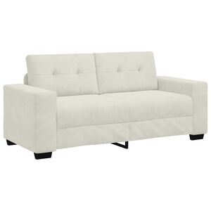 vidaXL Zweisitzer-Sofa Creme 180x77x82 cm Samt