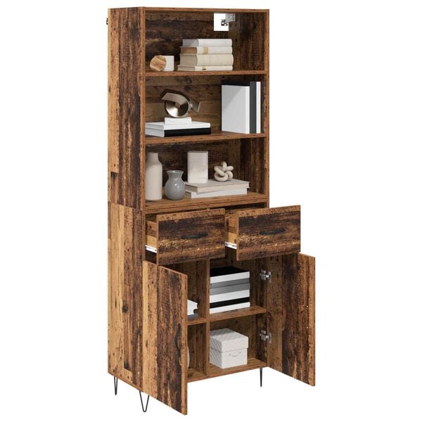 vidaXL Highboard mit Schubladen 2 pcs Altholz Holzwerkstoff