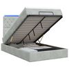 vidaXL Ottoman-Bett mit Matratze und LED Hellgrau 120 x 200 cm Samt