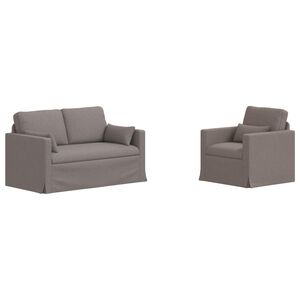 vidaXL Sofa 2 pcs Taupe