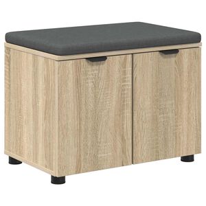 vidaXL Flurbank mit Kissen mit Regal Sonoma-Eiche 60 x 38 x 46 cm