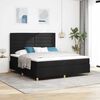vidaXL LED Boxspringbett mit Matratze Schwarz 180 x 200 cm Stoff