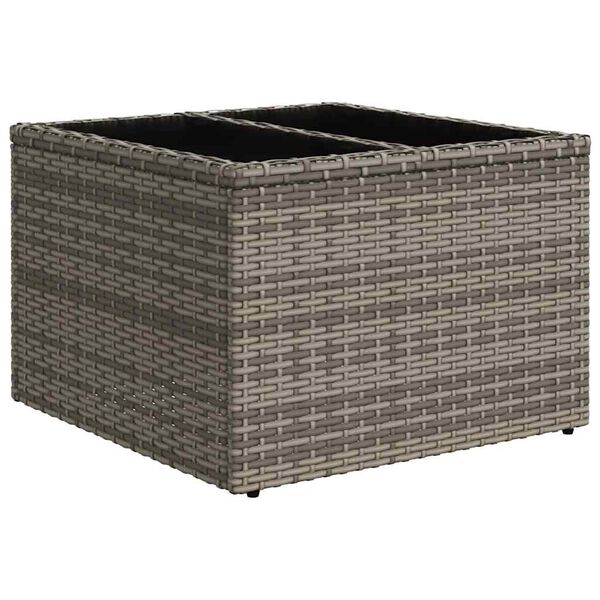 vidaXL 9-teiliges Gartensofa-Set mit Kissen, grau, Polyrattan