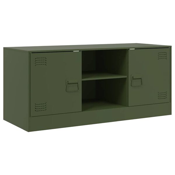vidaXL TV-Schrank Olivgr&uuml;n 99x39x44 cm Stahl