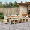 vidaXL 15-tlg. Garten-Essgruppe mit Kissen Beige Poly Rattan