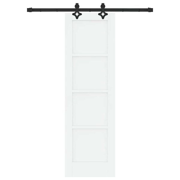 vidaXL Schiebet&uuml;r ORKDAL Wei&szlig; 61 x 198,5 cm Massives Kiefernholz