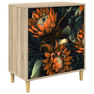 vidaXL Kommode LOCHEM Orangenmuster 66 x 36,5 x 75 cm Holzwerkstoff