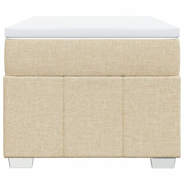 vidaXL Boxspringbett mit Matratze Creme 90x200 cm Stoff