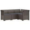 vidaXL 4-Sitzer Gartensofa mit Kissen Rattan-Look PP Hellgrau