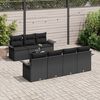 vidaXL Gartensofa-set mit Kissen 8 pcs Schwarz Poly-Rattan