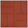vidaXL Gehwegstein 6 pcs Rot 40,5 x 40,5 x 2 cm Gummi