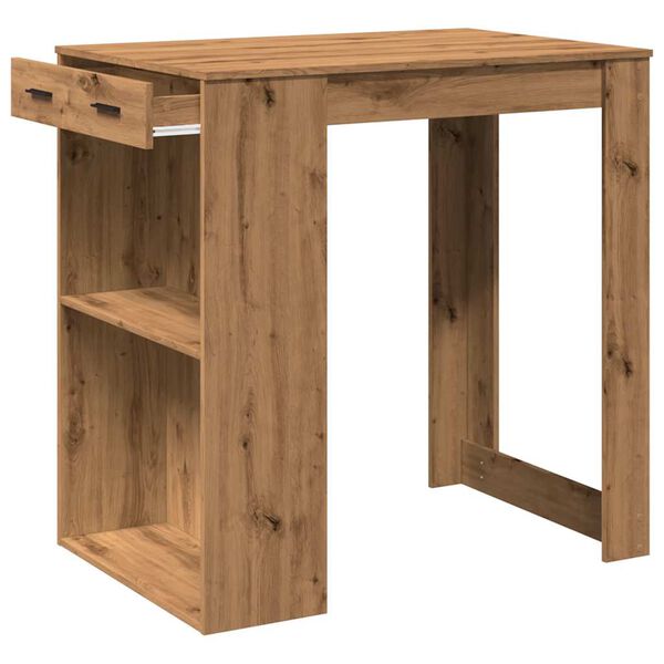 vidaXL Bartisch Artisan-Eiche 102x70x103,5 cm Holzwerkstoff