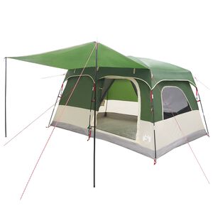 vidaXL Familienzelt mit Dach Gr&uuml;n 380 x 260 x 190 cm Polyester