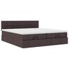 vidaXL Ottoman-Bett mit Matratzen Dunkelbraun 180x200 cm Stoff