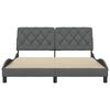 vidaXL Bettgestell ohne Matratze Dunkelgrau 160x200 cm Stoff