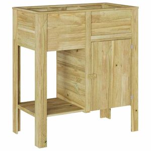 vidaXL Hoher Pflanzer mit Regal Braun Impr&auml;gniertes Kiefernholz