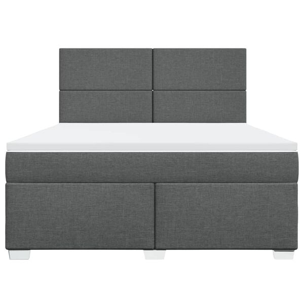 vidaXL Boxspringbett mit Matratze Dunkelgrau 180x200 cm Stoff