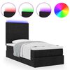 vidaXL Ottoman-Bett mit Matratze & LEDs Schwarz 90x190 cm Stoff