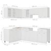 vidaXL 11-tlg. Küchenzeile Lyon Weiß Holzwerkstoff