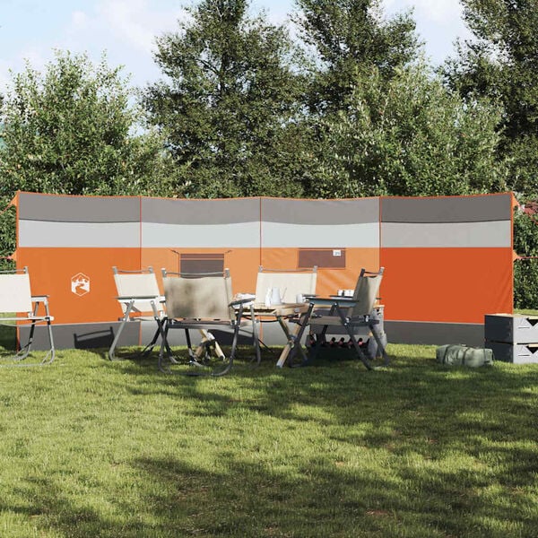 vidaXL Camping-Windschutz Grau und Orange 510x153 cm Wasserdicht