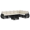 vidaXL Gartensofa-set 8 stk. Schwarz und Cremewei&szlig; Poly-Rattan
