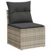 vidaXL 13-tlg. Garten-Sofagarnitur mit Kissen Hellgrau Poly Rattan