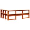 vidaXL Kopfteil mit B&uuml;cherregal L-Form Wachsbraun 140 cm Massivholz