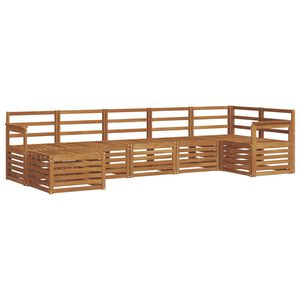 vidaXL Outdoor-Sofagarnitur 7 stk. 6-Sitzer Natur Massivholz Akazie