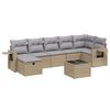vidaXL 8-tlg. Garten-Sofagarnitur mit Kissen Beige Poly Rattan