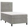 vidaXL Boxspringbett mit Matratze Hellgrau 90x190 cm Samt