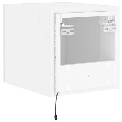 vidaXL TV-Wandschrank mit LED-Leuchten Weiß 30,5x35x30 cm