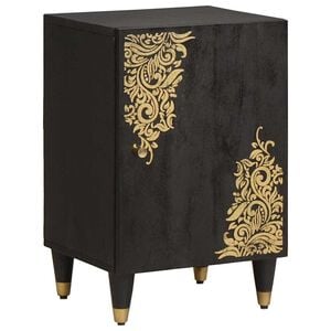 vidaXL Badezimmerschrank Schwarz 38 x 33 x 58 cm Massivholz Mango