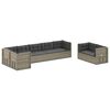 vidaXL 8-tlg. Garten-Lounge-Set mit Kissen Grau Poly Rattan