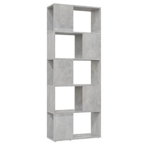 vidaXL B&uuml;cherregal Raumteiler Betongrau 60x24x155 cm
