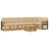 vidaXL Outdoor-Sofagarnitur 7 pcs Wei&szlig; und Beige 59 x 59 x 37 cm