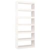 vidaXL B&uuml;cherregal/Raumteiler Wei&szlig; 80x30x199,5 cm Massivholz Kiefer