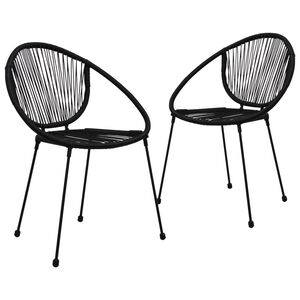 vidaXL Gartenst&uuml;hle 2 Stk. PVC Rattan Schwarz