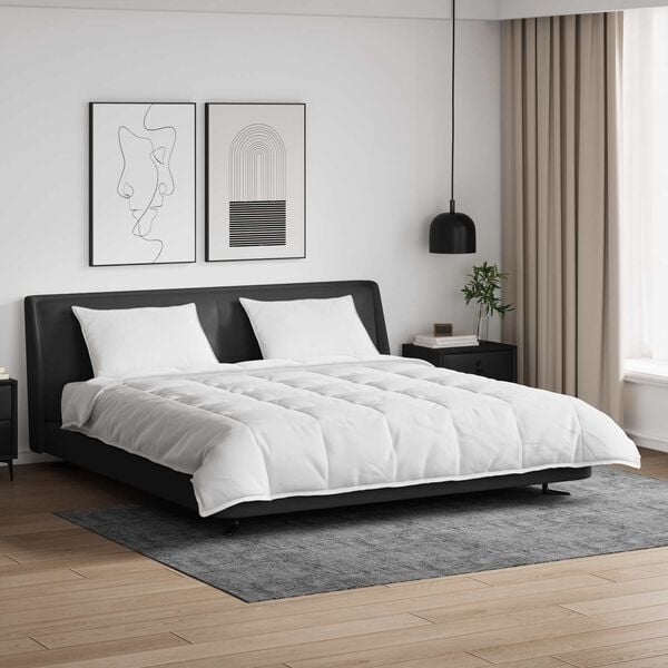 vidaXL Bettdecken Set mit Kissen 3 pcs Wei&szlig; Daunenfeder