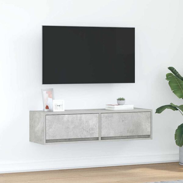 vidaXL TV-Schr&auml;nk Betongrau 100 x 31 x 25,5 cm Holzwerkstoff
