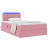 vidaXL Bett mit Stauraum und LED mit Matratze Rosa 120 x 200 cm Samt