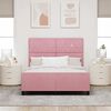 vidaXL Boxspringbett mit Kopfteil Rosa 140 x 200 cm Samt